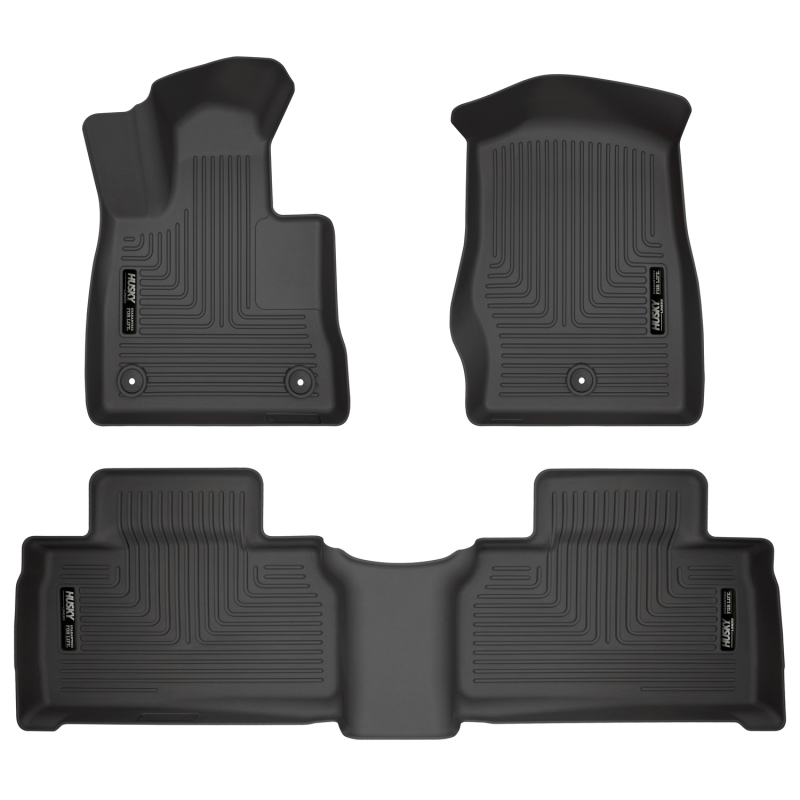 Ford Explorer Floor Liners - Front + Rear - Husky Liners - Weatherbeater Series - Black - 2020